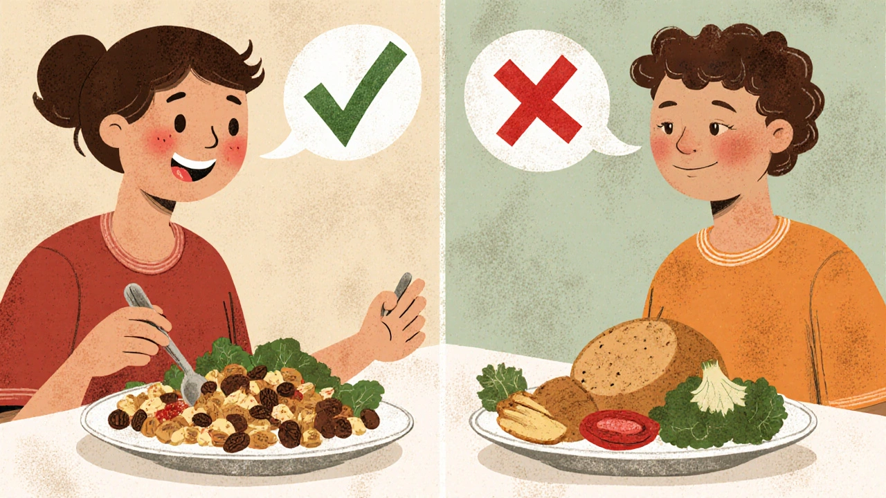 Healthy high-fiber diet versus processed food comparison