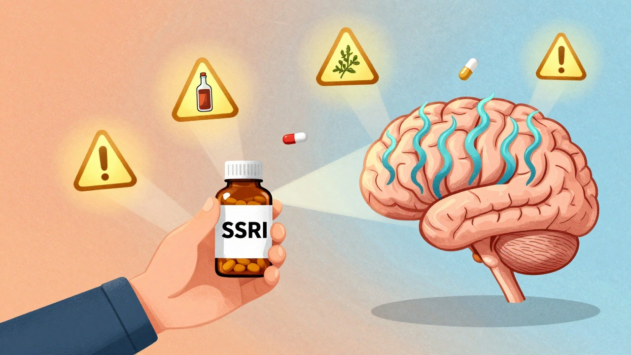 SSRI Antidepressants and Serotonin Syndrome Risk from Drug Interactions
