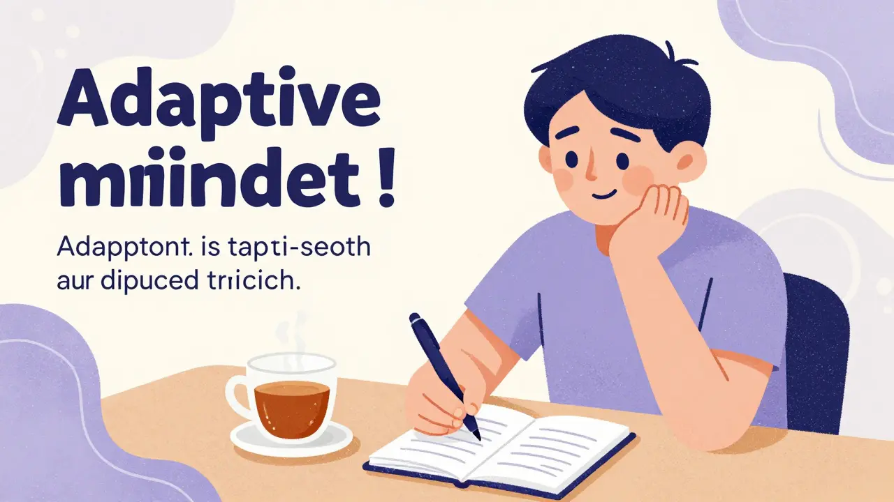 Person writing in a journal with a calm, positive mindset