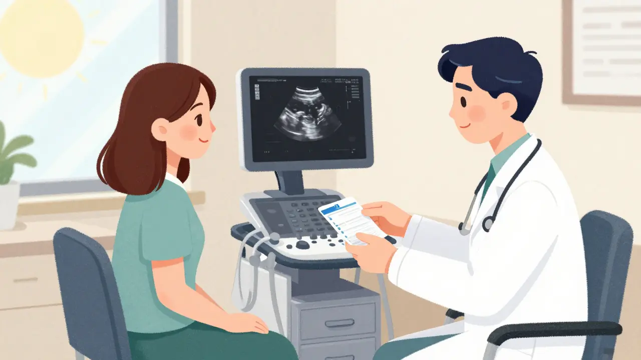 Doctor prescribing Clomid with ultrasound monitoring