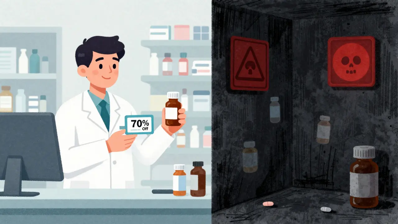 Safe pharmacy discounts vs dangerous illegal sites