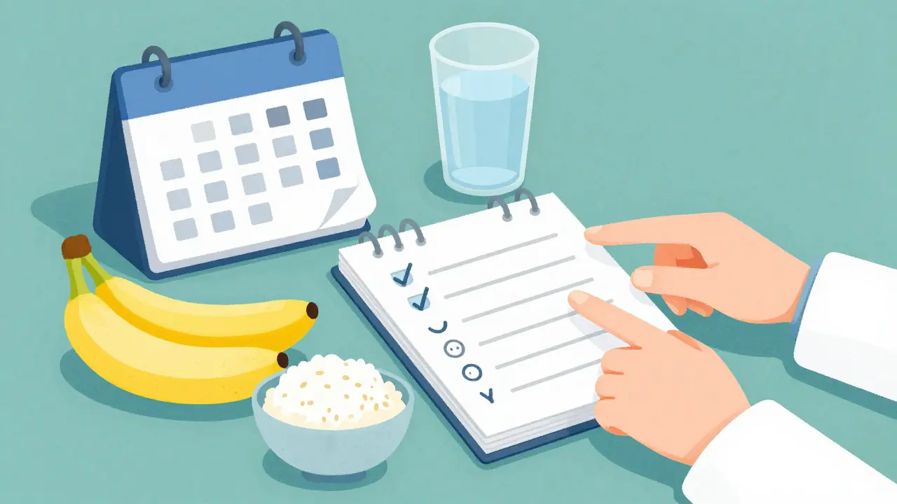 Patient tracking symptoms and staying hydrated for health