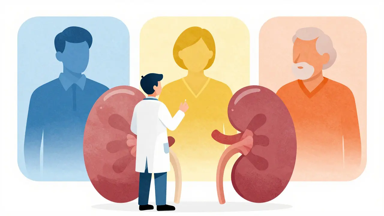 Clinician reviewing heart failure risk factors across ages