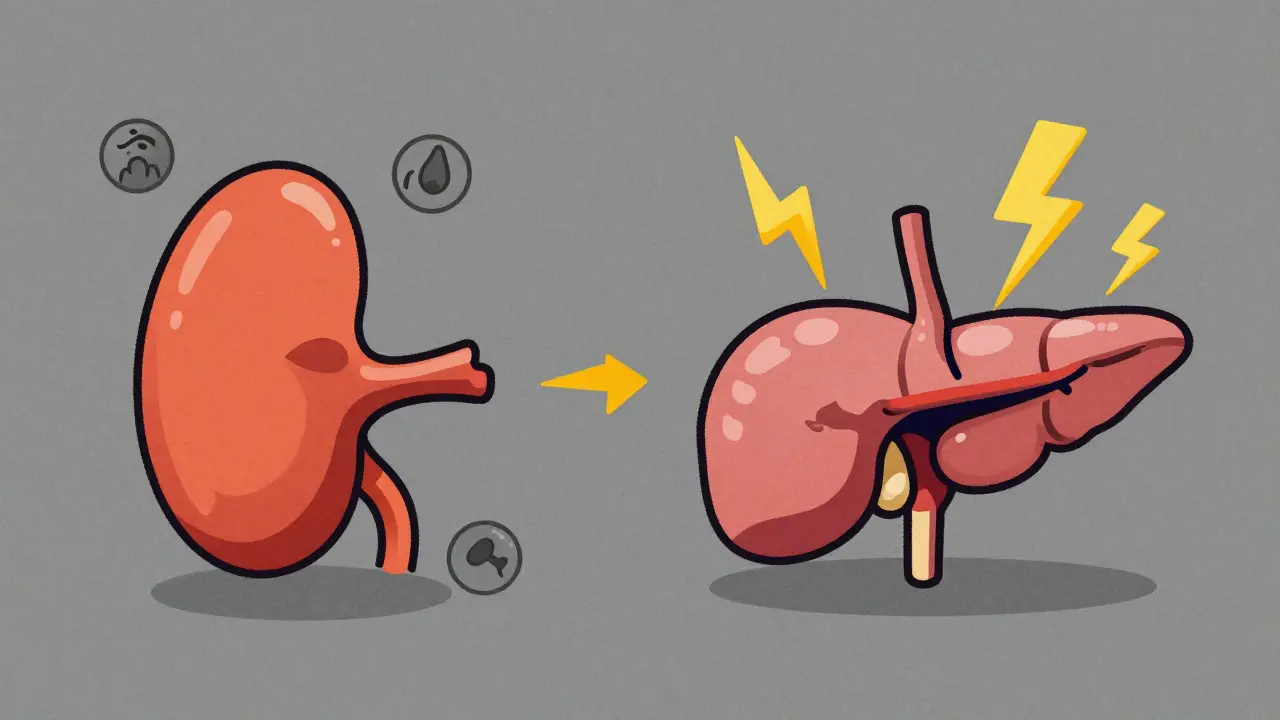 Illustration of adrenal glands and pancreas reacting to systemic steroid side effects